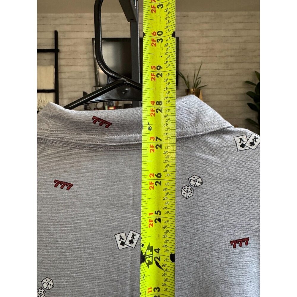 Travis Mathew Heather Gray Hedge your Bets Polo Shirt (Las Vegas) Mens Size S - Picture 4 of 6